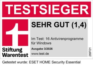 ESET HOME Security Essential | Stiftung Warentest | Testsieger